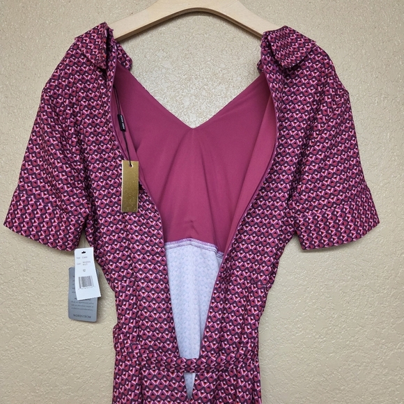 Alexia Admor Angellyne Midi Dress A-Line Geometric Academia Career Sz 12 - Picture 12 of 14